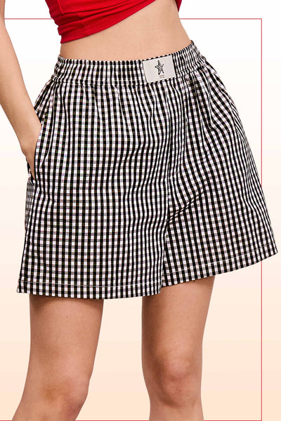 Banded Gingham Check Boxer Shorts