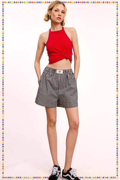 Banded Gingham Check Boxer Shorts