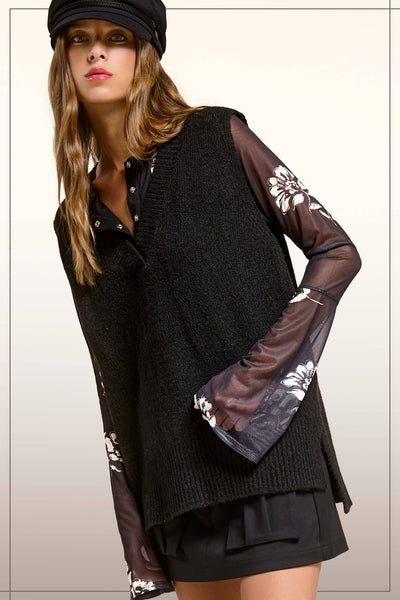 Oversized Soft Knit Sweater Vest