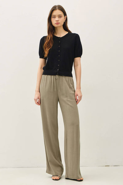 POINTELLE SHORT SLEEVE CARDIGAN