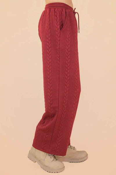 Cable Knit Textured Comfy Pants