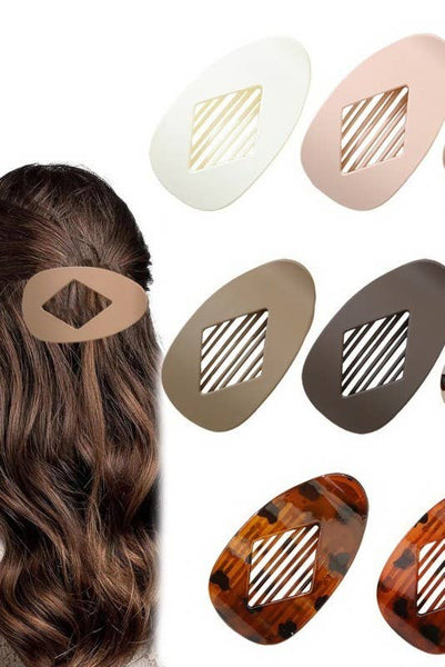 Jumbo Lay Flat Oval Hair Claw Clips