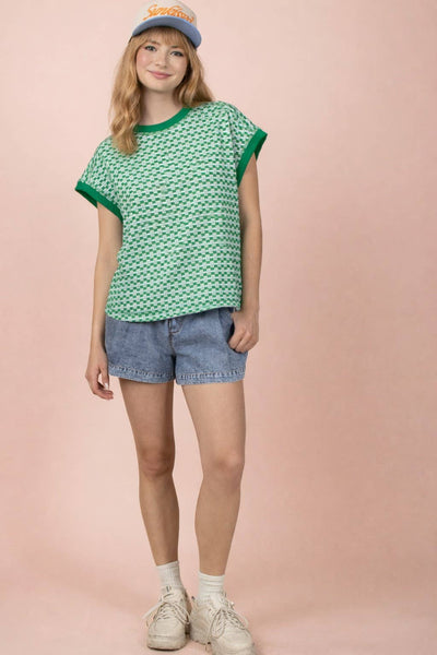 Textured Knit Casual Comfy Top