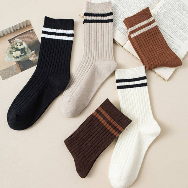 WOMAN STRIPE HALF CREW THROWBACK COTTON SOCKS
