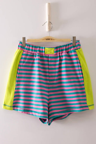 Striped Color Block Lounge Shorts