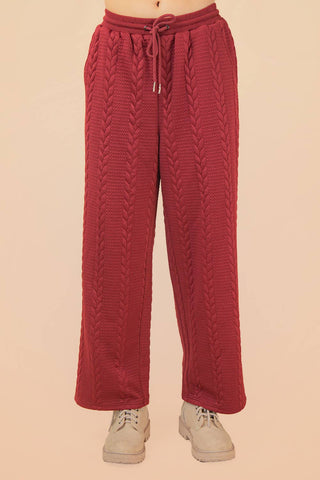 Cable Knit Textured Comfy Pants
