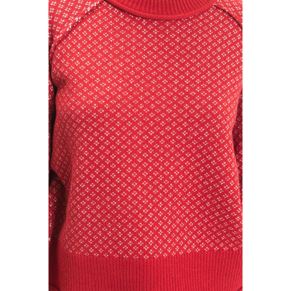 Patterned Mock Neck Sweater