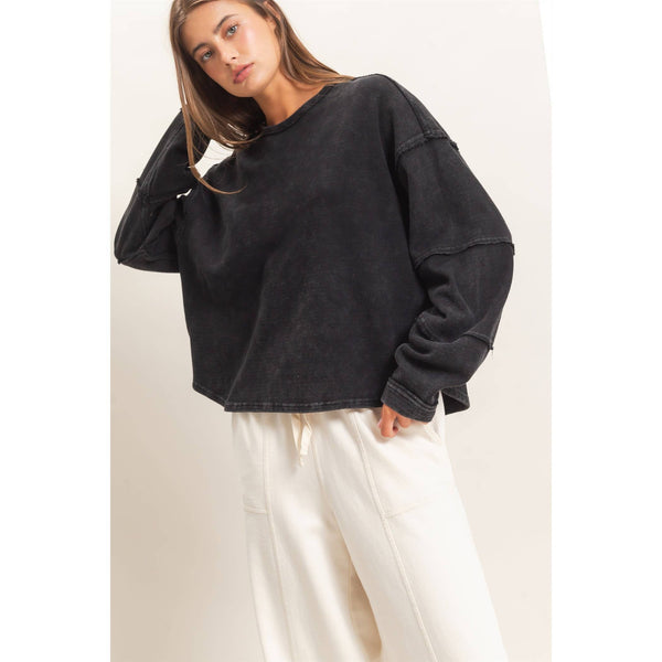 Mineral Wash Raw Edge Top