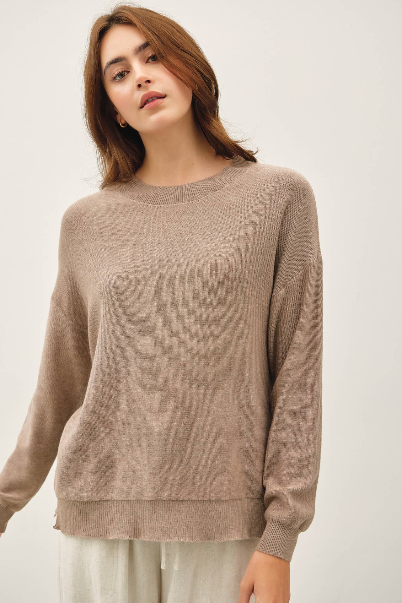 SLIGHTLY OVERSIZED DROP SHOULDER SWEATER TOP