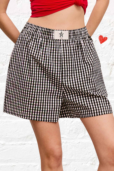 Banded Gingham Check Boxer Shorts