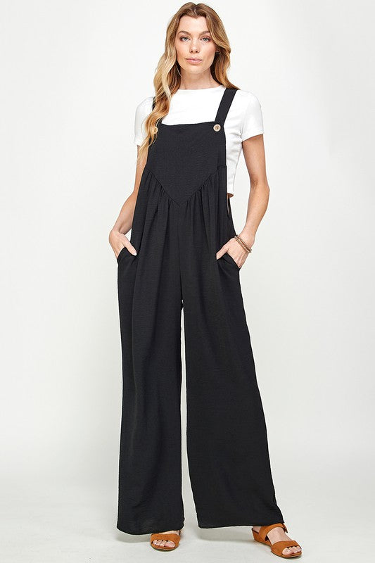 Black Solid Linen Overalls – Jawaly Boutique