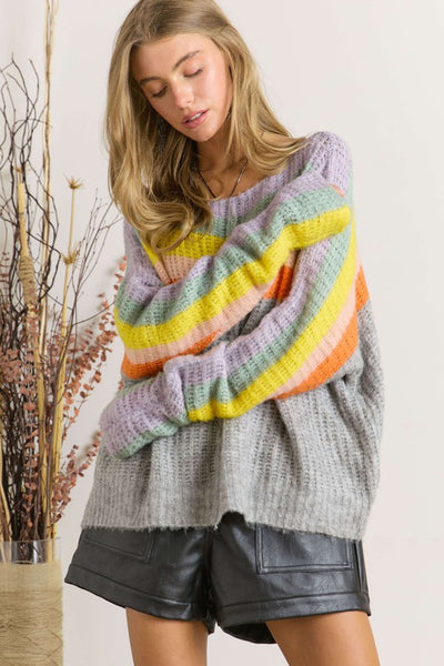 Heather Gray Multi Sweater
