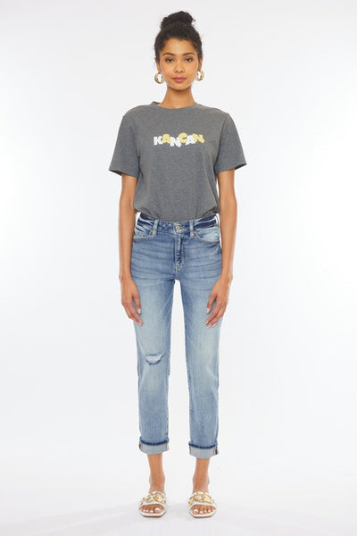 Kan Can High Rise Mom Fit Jeans