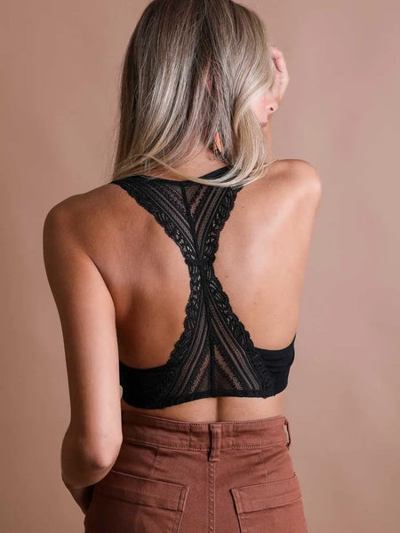 Front Lace Racerback Bralette