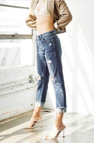 Kan Can Mid Rise Slim Boyfriend Jean